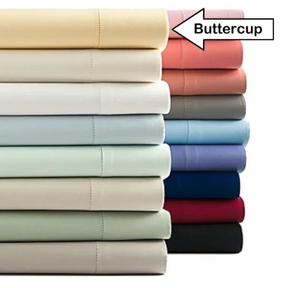 BUTTERCUP YELLOW Charter Club Damask Solid 550 TC 100% Cotton CAL KING Sheet Set